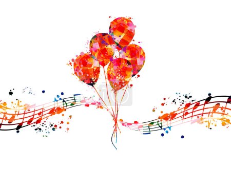 Illustration for Colorful Bunch of Birthday Balloons Flying for Party and Celebrations. Vector illustration - Royalty Free Image