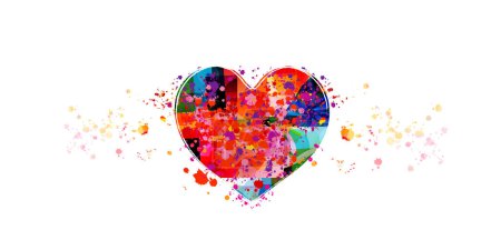 Ilustración de Fondo romántico con corazón. Feliz día de San Valentín lindo banner, cartel, tarjeta o fondo web. - Imagen libre de derechos