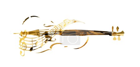Illustration for Violoncello with music notes. Music background. Music instrument poster with music notes. - Royalty Free Image
