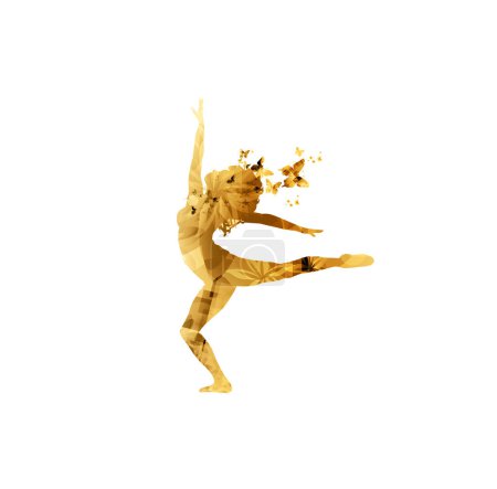 Ilustración de Mujer feliz bailando. Ilustración vectorial - Imagen libre de derechos