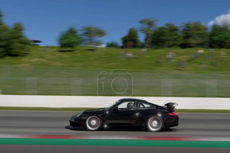 Photo for Porsche Carrera RS panning 3D illustration 28 Mar, 2023, Monza, Italy - Royalty Free Image