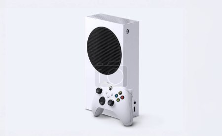 Foto de Consola y controlador Xbox Series S aislados, 25 sep., 2023, Sao Paulo, Brasil - Imagen libre de derechos