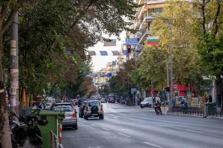Téléchargez les photos : Thessalonique, Grèce - 22 septembre 2023 : Boulevard Tsimiski à Thessalonique Grèce - en image libre de droit