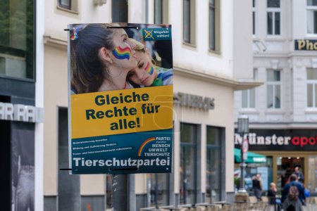 Photo for Bonn, Germany - May 21, 2024 : View of a political election poster of Tierschutzpartei, the party that protects Animal welfare in Germany - Royalty Free Image