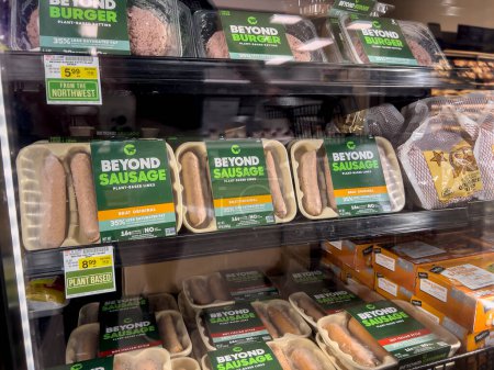 Photo for Seattle, WA USA - circa September 2022: Close up view of Beyond plant based sausage products for sale in the freezer aisle. - Royalty Free Image
