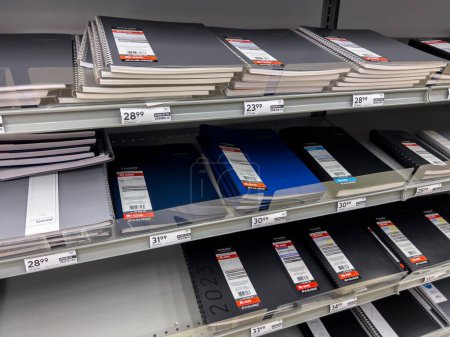 Photo for Seattle, WA USA - circa November 2022: View of notebooks for sale inside a Staples store - Royalty Free Image