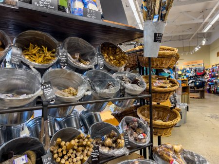 Photo for Lynnwood, WA USA - circa November 2022: Wide view of dog bones and other chewable treats for sale inside a Mudbay pet store. - Royalty Free Image