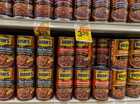 Photo for Snohomish, WA USA - circa November 2022: Close up view of Bush's canned beans for sale inside a Haggen grocery store. - Royalty Free Image