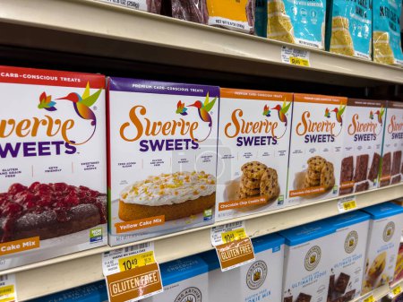 Photo for Woodinville, WA USA - circa December 2022: Close up view of Swerve Sweets baking mixes for sale inside a Haggen grocery store. - Royalty Free Image