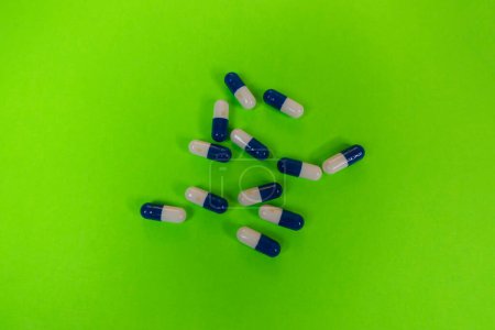 Photo for Seattle, WA USA - circa November 2022: Selective focus on Duloxetine medication on a green background. - Royalty Free Image