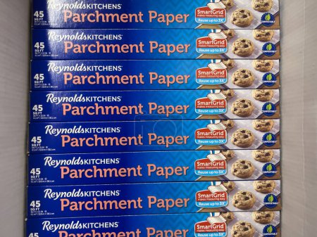 Photo for Woodinville, WA USA - circa November 2022: Close up view of parchment paper for sale inside a Haggen grocery store. - Royalty Free Image