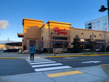 Photo for Lynnwood, WA USA - circa January 2023: Wide view of the entrance to The Cheesecake Factory restaurant. - Royalty Free Image