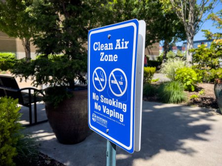 Photo for Lynnwood, WA USA - circa May 2023: Close up view of a Clean Air Zone sign at the Alderwood Mall. - Royalty Free Image