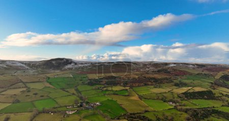 Photo for Aerial view of clouds over Ballygally on the Co Antrim coastline Northern Ireland - Royalty Free Image