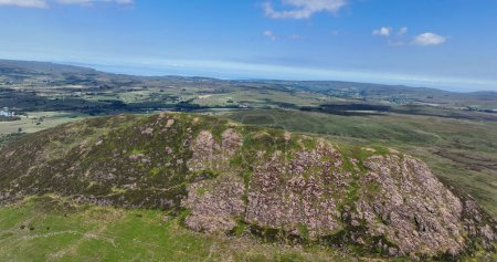 Photo for Aerial view of Slemish Mountain County Antrim Northern Ireland Slemish hill where St Patrick worked as a boy - Royalty Free Image
