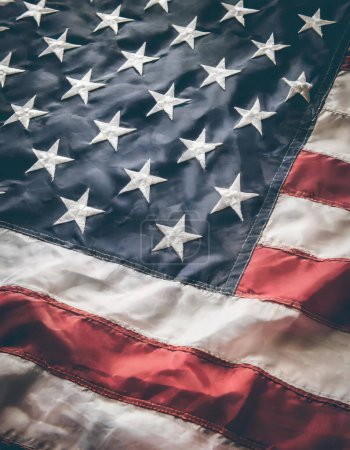American Flag Wave Close Up for Memorial Day o 4 de julio rojo blanco y azul, elección presidencial republicana demócrata, Estados Unidos de América, concepto de estrellas y rayas