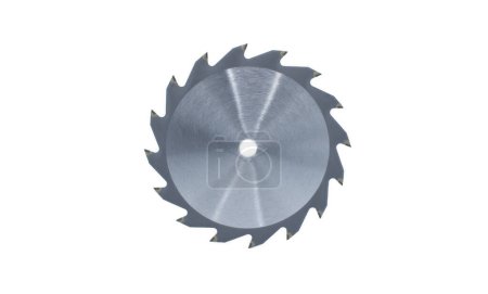 Photo for Carbide tipped Circular 16 large tooth saw blade brand new fast cut general purpose mainly used for wood cutting isolated on white background never used - Royalty Free Image