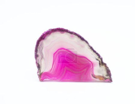 pink dyed quartz, Growers produce pink color in transparent synthetic quartz by growing it with impurities of aluminum and phosphorous polished and finished isolated on white background