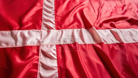 orgullo de la bandera del mundo o juegos olímpicos o el concepto olímpico de una bandera del país Dinamarca base roja con patrón de cruz blanca, aislado con colores y diseño, textura