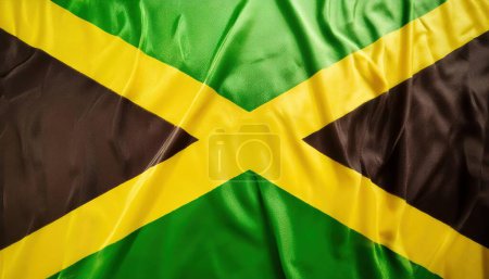 orgullo de la bandera del mundo o juegos olímpicos o el concepto olímpico de una bandera del país Jamaica con dos triángulos oscuros, dos verde y amarillo x patrón en el medio, aislado con colores y diseño, textura