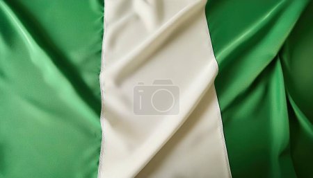 orgullo de la bandera del mundo o juegos olímpicos o el concepto olímpico de una bandera del país Nigeria con barras horizontales verdes, blancas y verdes, Aislado con colores y diseño, textura