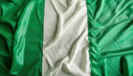orgullo de la bandera del mundo o juegos olímpicos o el concepto olímpico de una bandera del país Nigeria con barras horizontales verdes, blancas y verdes, Aislado con colores y diseño, textura