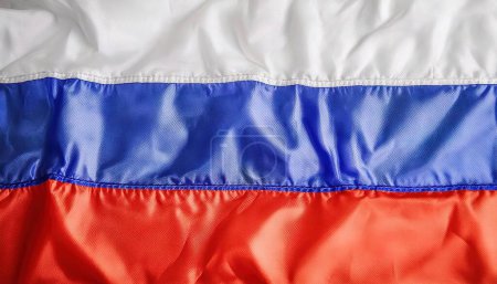 orgullo de la bandera del mundo o juegos olímpicos o el concepto olímpico de una bandera del país Rusia con tres barras horizontales blancas, azules y rojas, aisladas con colores y diseño, textura