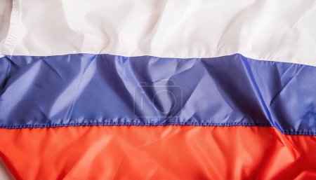 orgullo de la bandera del mundo o juegos olímpicos o el concepto olímpico de una bandera del país Rusia con tres barras horizontales blancas, azules y rojas, aisladas con colores y diseño, textura