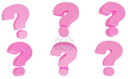Photo for Pink questionmarks isolated, 3D render. - Royalty Free Image