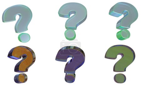 Photo for Abstract question marks isolated 3d render. - Royalty Free Image