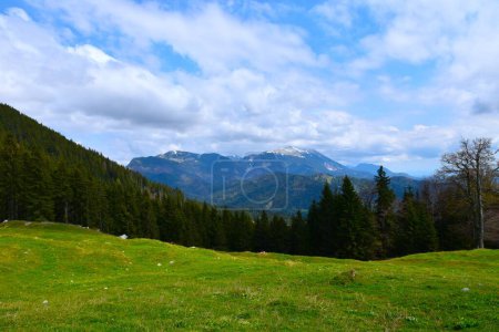 Blick auf Golica in den Karawanken in Gorenjska, Slowenien