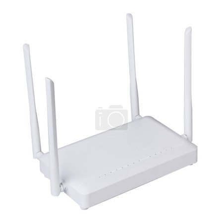 Téléchargez les photos : Routeur WiFi sans fil isolé sur fond blanc - en image libre de droit