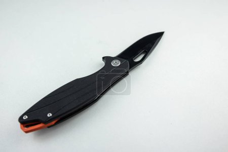 Photo for Tactical combat knife isolatred on white background. Sharp survival knife - Royalty Free Image