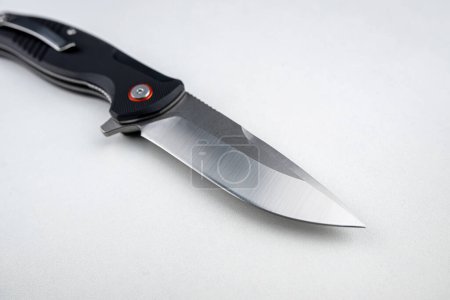 Photo for Tactical combat knife isolatred on white background. Sharp survival knife - Royalty Free Image