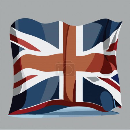 Illustration for Wave flag Independence Day United Kingdom of Great Britain vector illustration 10 eps - Royalty Free Image
