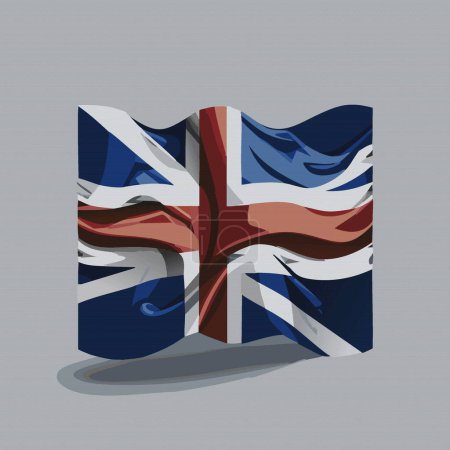 Illustration for Wave flag  Independence Day United Kingdom of Great Britain vector illustration 10 eps - Royalty Free Image