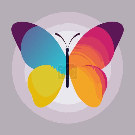 Butterfly colorful icon. Vector illustration in flat design style.