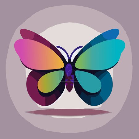 Mariposa icono colorido. Ilustración vectorial en estilo de diseño plano.