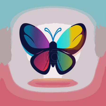 Schmetterlingsikone. Vektor-Illustration eines Schmetterlings auf farbigem Hintergrund.