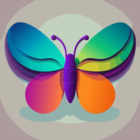 Butterfly colorful icon, vector illustration