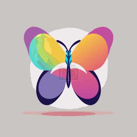 Butterfly colorful icon. Vector illustration in trendy flat style.