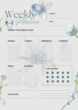Photo for Minimalistic planners , daily, weely, monthly. Annual wall calendar planner template. Week starts on Monday.Clear and simple printable to do list. Business organizer page. - Royalty Free Image