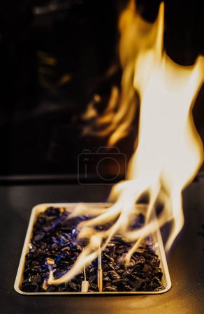 Photo for Stove composed of small burning coals - Royalty Free Image