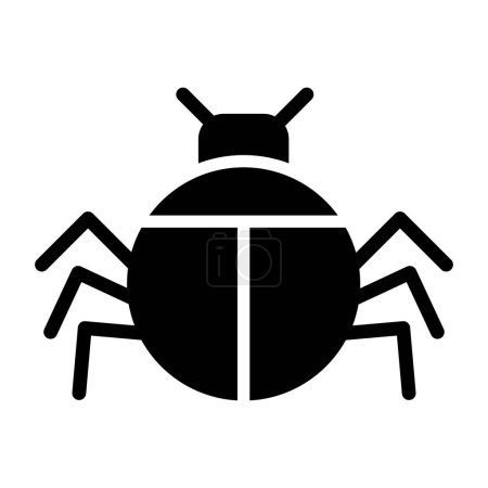 Illustration for Bug vector glyph icon isolated on white background. bug stock vector icon for web, mobile app and ui design - Royalty Free Image
