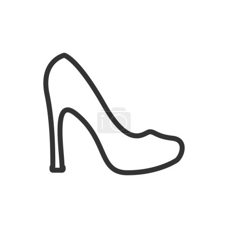 Ilustración de Tacón zapato contorno vector icono talón zapato stock vector icono para web, aplicación móvil y ui diseño - Imagen libre de derechos
