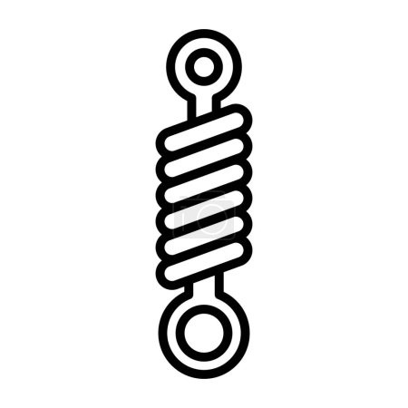 Illustration for Car Suspension outline vector icon isolated on white background. Car Suspension line icon for web, mobile and ui design - Royalty Free Image