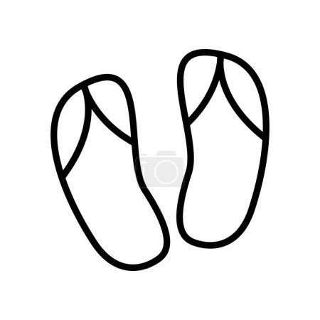 Ilustración de Zapatillas de baño contorno icono vectorial aislado sobre fondo blanco. Icono de línea de zapatillas de baño para diseño web, móvil y ui. - Imagen libre de derechos