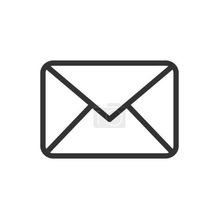 Ilustración de Esquema de correo icono vectorial aislado sobre fondo blanco. Icono de línea de correo para web, móvil y ui designe. - Imagen libre de derechos