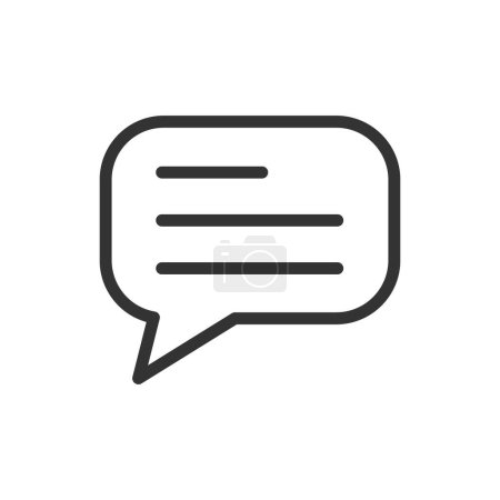 Ilustración de Mensaje contorno icono vectorial aislado sobre fondo blanco. Icono de línea de mensajes para web, móvil y ui designe. - Imagen libre de derechos