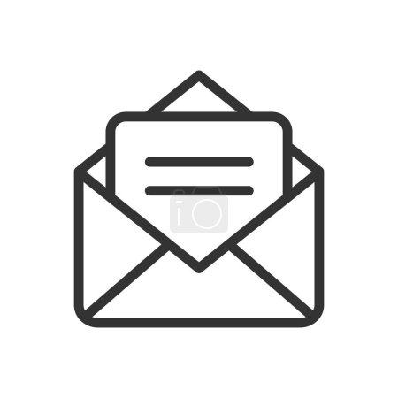 Ilustración de Esquema de correo icono vectorial aislado sobre fondo blanco. Icono de línea de correo para web, móvil y ui designe. - Imagen libre de derechos